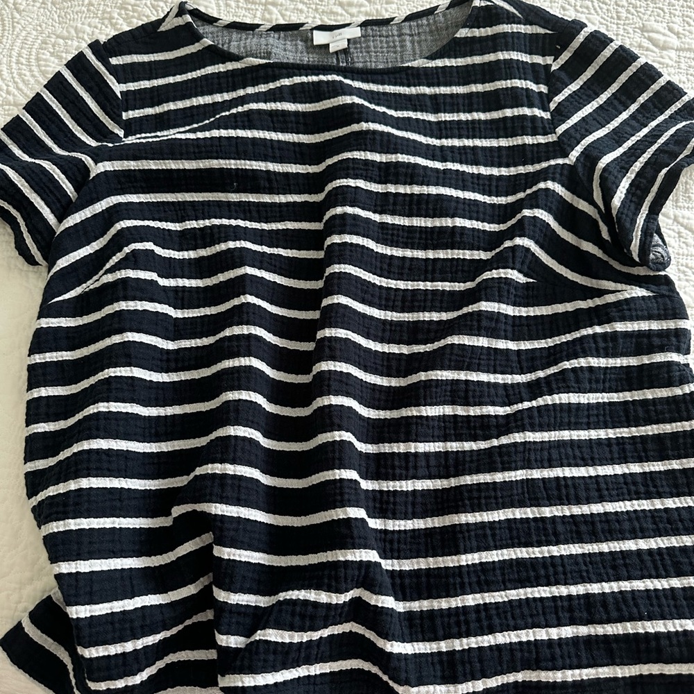 J. Jill Navy and White Striped Top